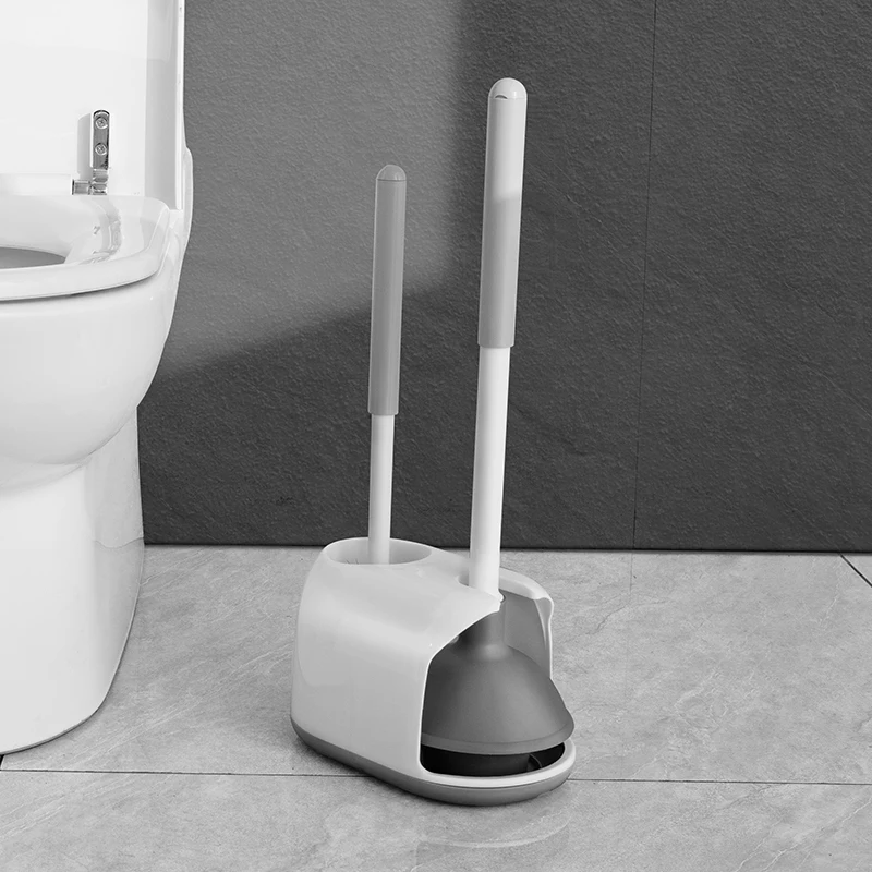 Jesun hot sale toilet brush manufacturers wall-mounted silikon toilet plunger and bowl brush combo holder set for bathroom