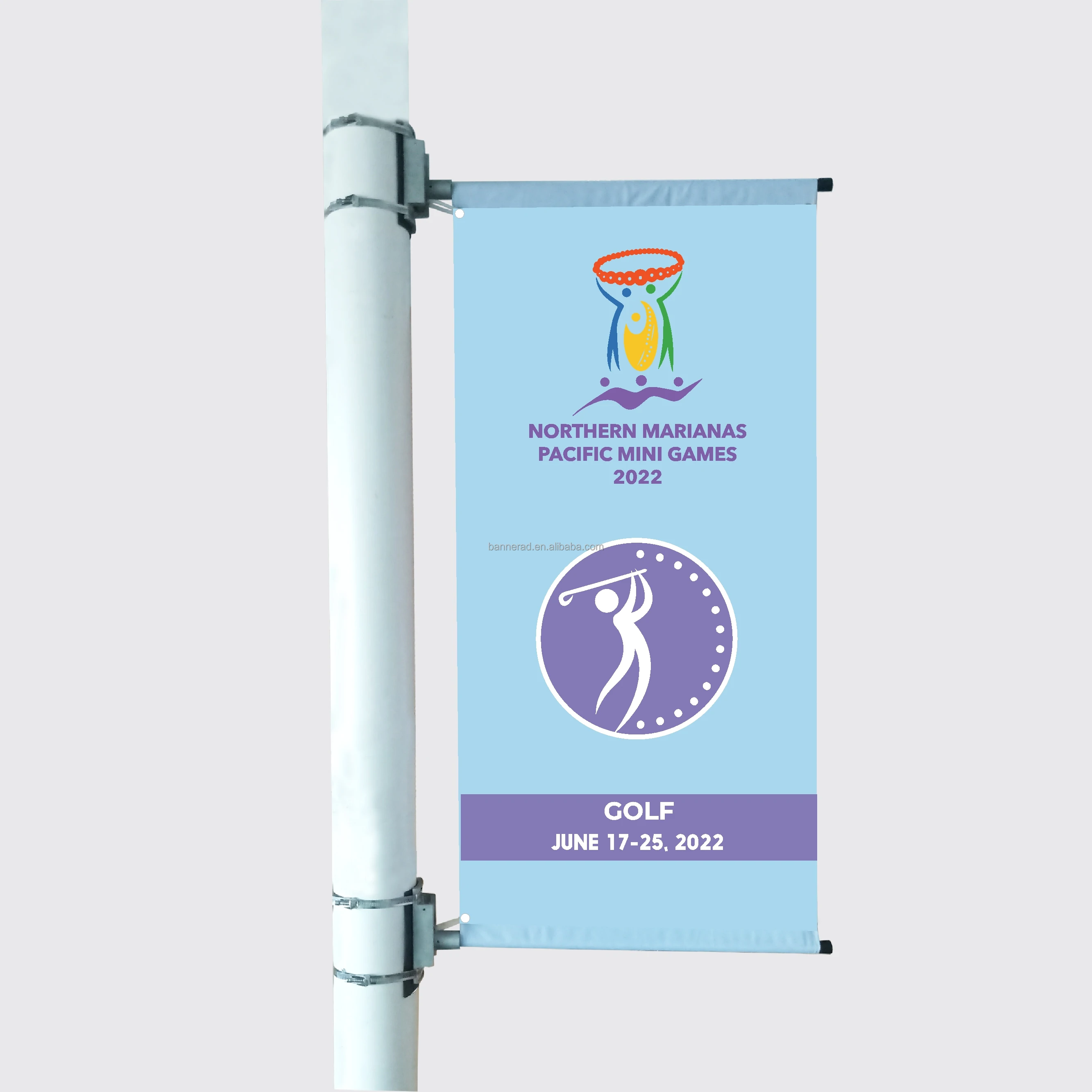 Easy install advertising banner bracket