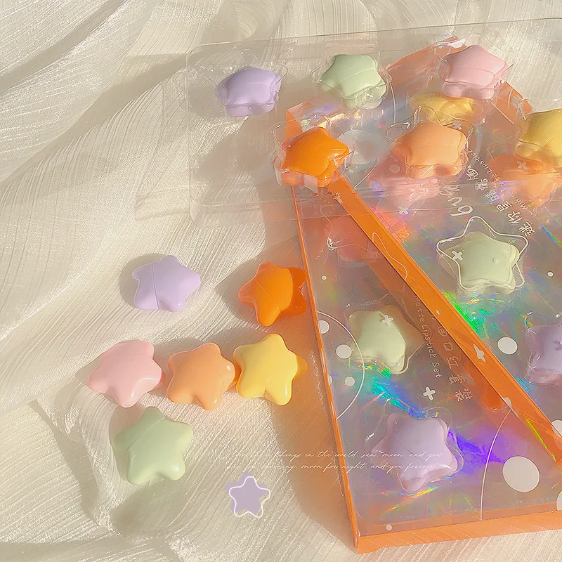 Private Label  Cute Star Mini  Lipstick Set Gift Velvet Matte Color Portable Lip Make Up Set Vendor