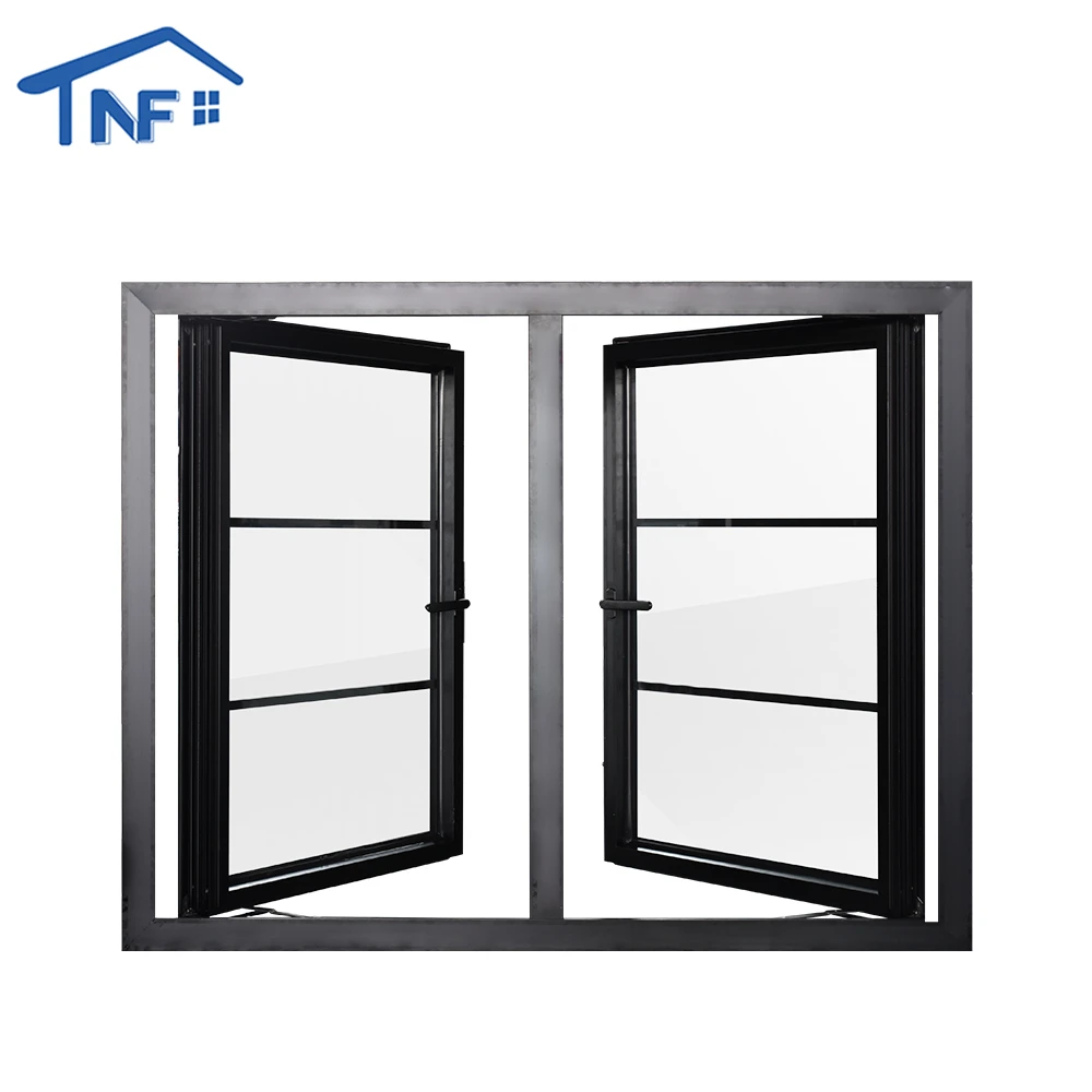 Aluminium opening 180 degree aluminum casement windows with fly screens
