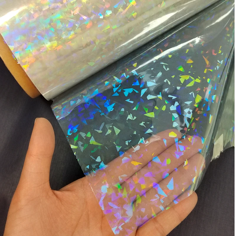 China Suppliers Laminating Packaging Broken Glass Pattern Holographic Lamination Film For Hot Laminate Film Machine