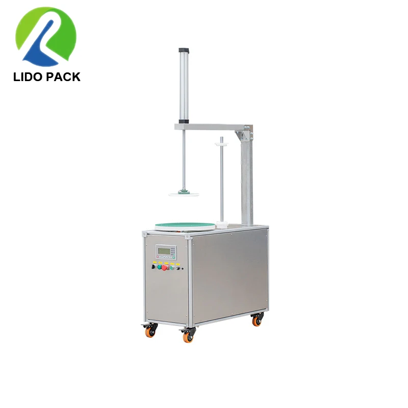 Semi Automatic Multifunctional PLC Programmable Carton Wrapper Small Tray Winding Machine