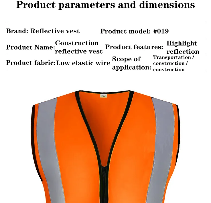 High Visibility Work Safety Vest Colorful Polyester with Mesh Windproof Water Proof Reflective for Night Work & Logo Support