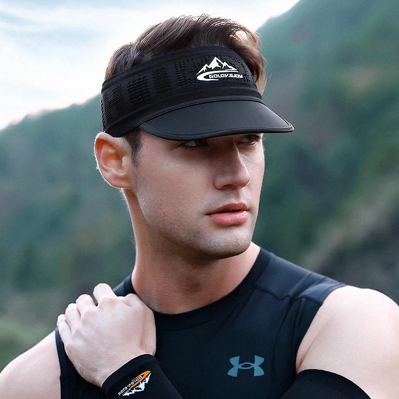 GOLOVEJOY XMZ249 Adjustable Black Sun Visor Sport Hat Running Visor Caps
