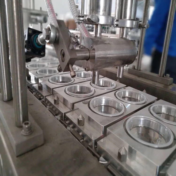 plastic 2 line cup sealer tea milk juice yogurt water cup filling sealing machine