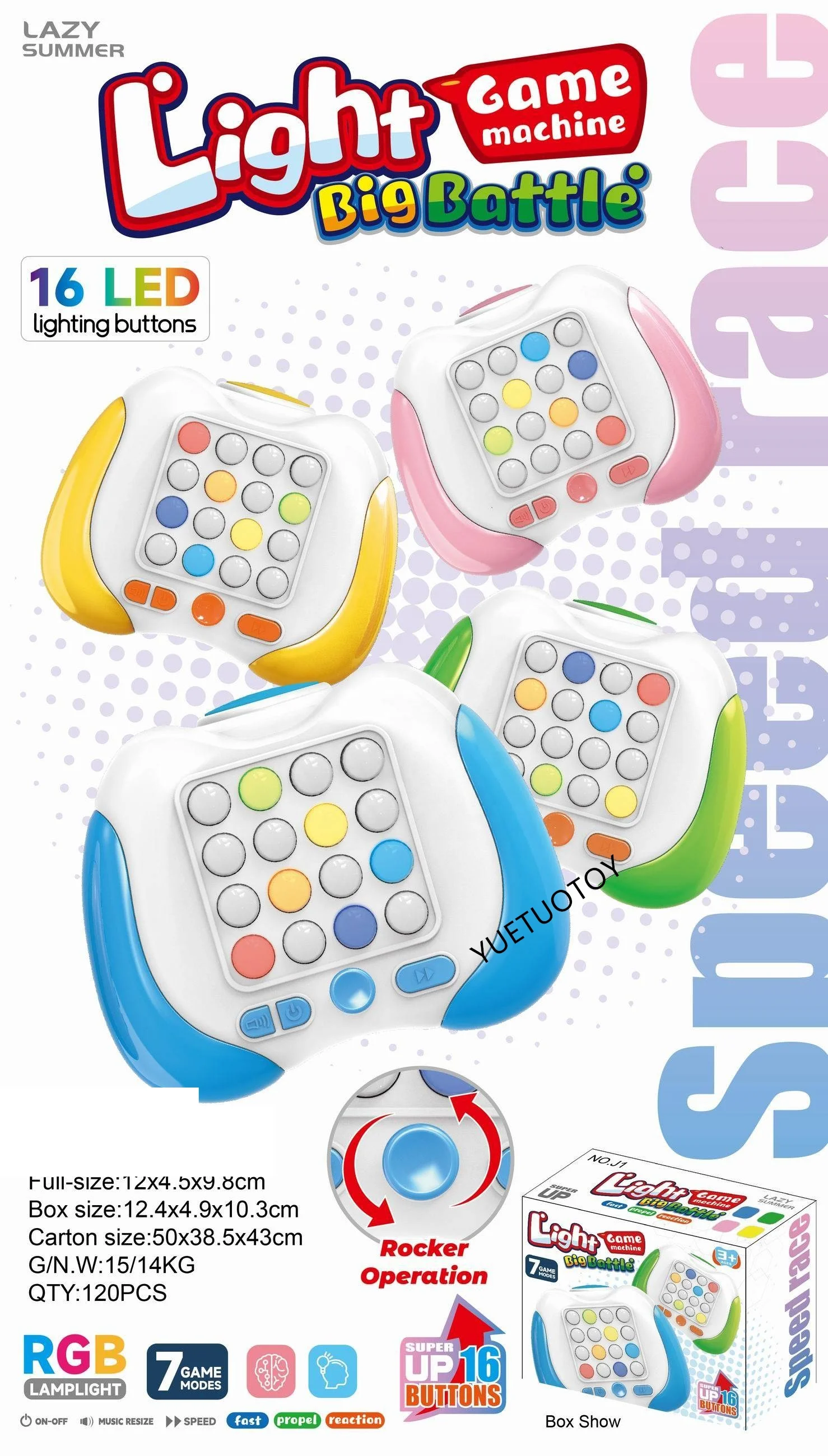 2024 new quick pop push it electronic game quick push light up pop game fidget toys quick push puzzle machine educational toys