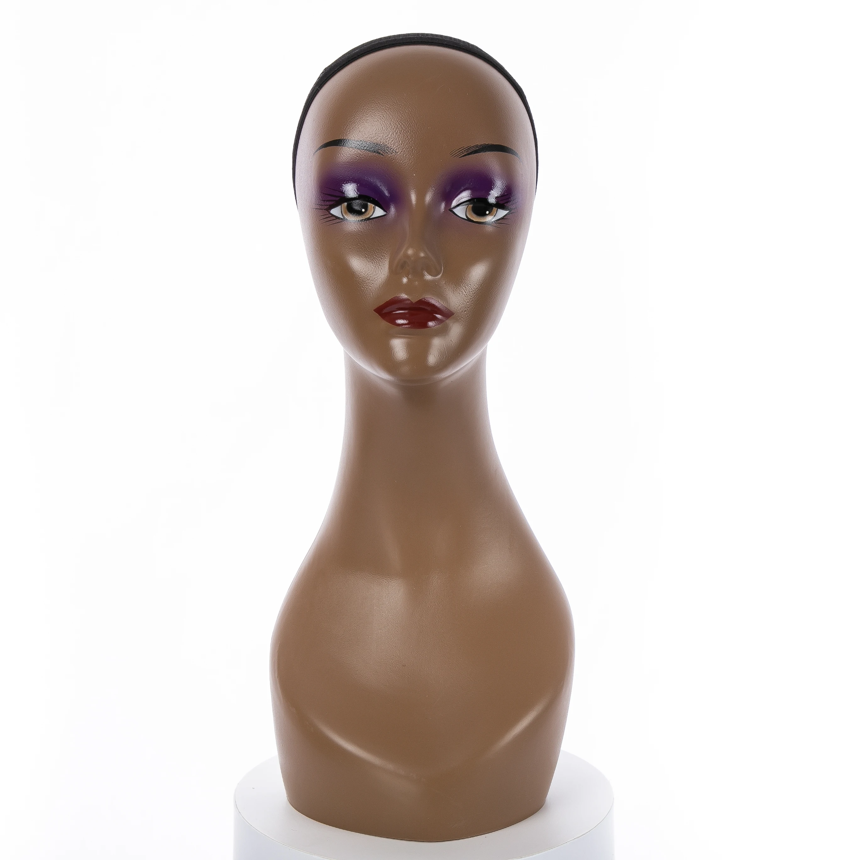 
PVC+PE Female Mannequin Head with Shoulders for Wig Display Realistic Mannequin Head Bust Plastic 