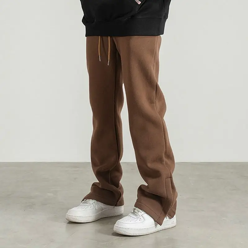 Custom Joggers Sweatpants Men and Women Drawstring Solid Casual Sweat Pants Baggy Track Unisex Puff Print Stacked Pants