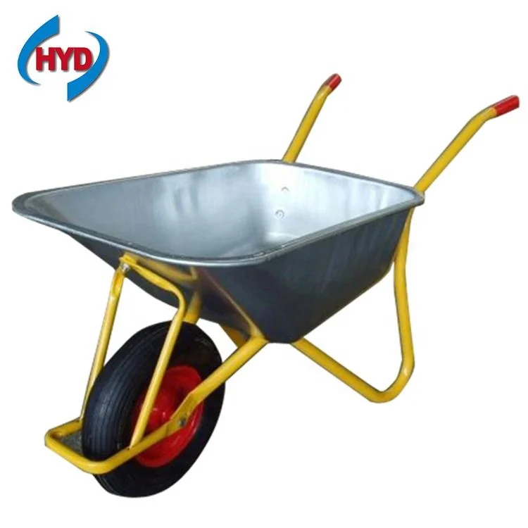 Yellow Color Wheel Barrow Pneumatic Wheels Wheelbarrow
