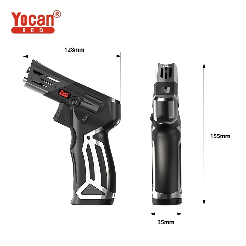 Business Gift Creative Model Metal Single Fire Torch Butane Gas Windproof Jet Cigar Flame Lighter Gun