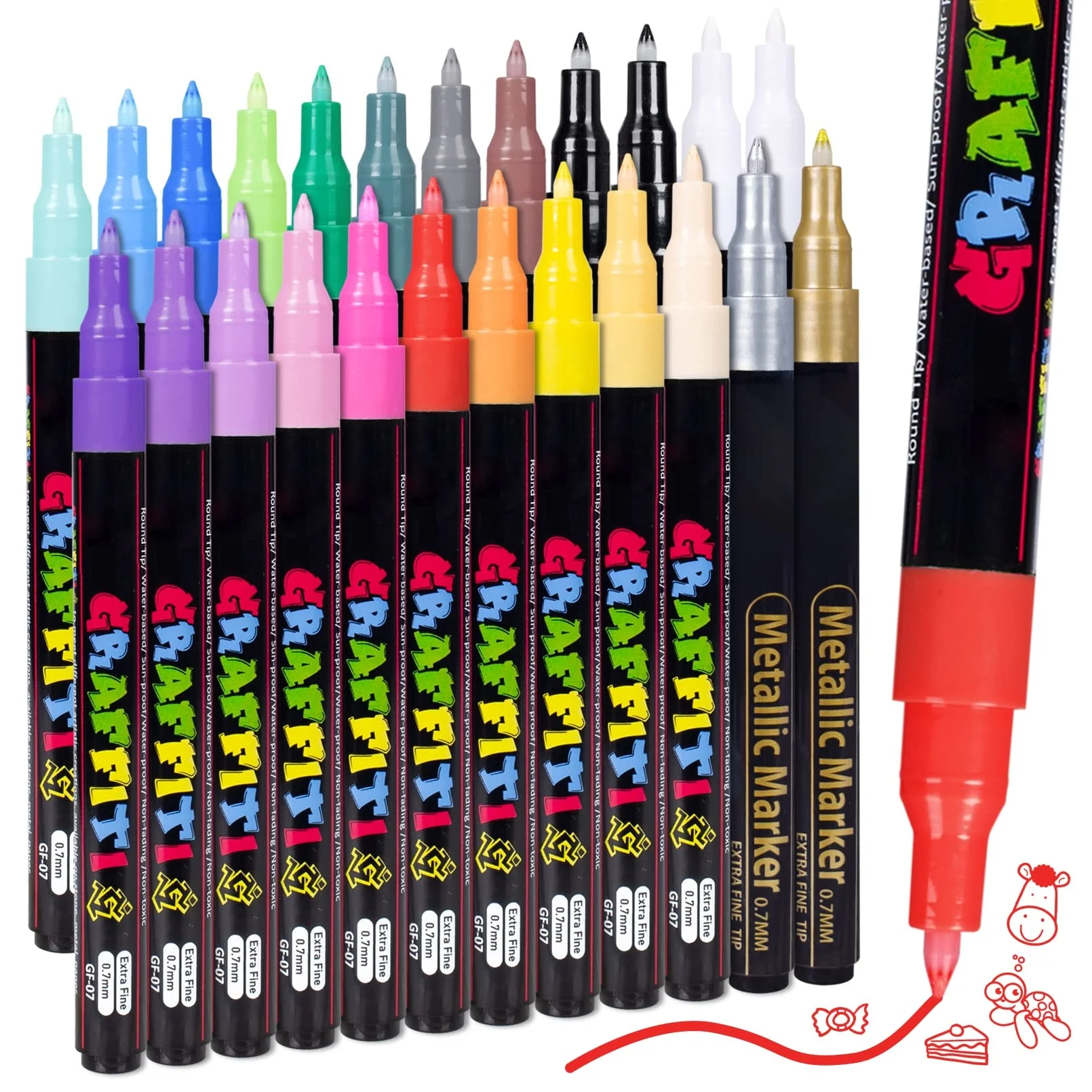 Acrylic Paint Pens for Rock Painting, Stone, Ceramic, Glass, Wood, Canvas, Acrylic Paint Markers Extra-fine Tip