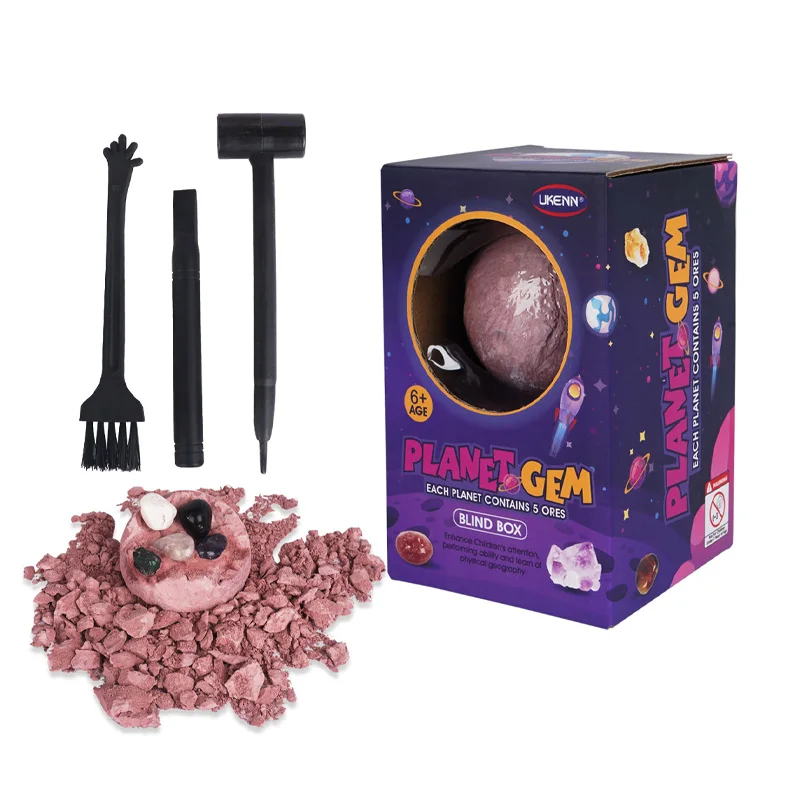 Funny Stem Educational Space Toys Planet Collection Kit Science Solar System Exploring Gems Archaeology Excavation Toys For Kids
