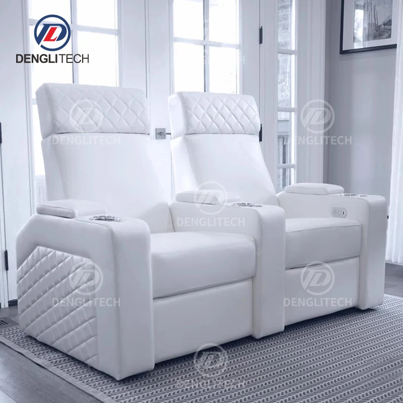 European New Design Ergonomic Leather Fashion Couch Furniture Sofa Cinema Electric Adjustable Backrest Recliner Movie Sofa