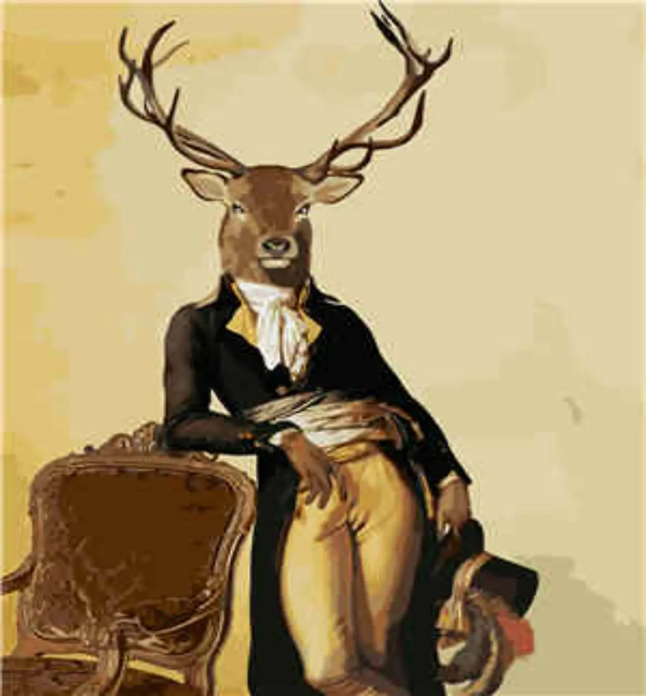 Painting by number Mr. Deer  painting,40*50 DIY Abstract Animal painting, canvas painting for living room wall