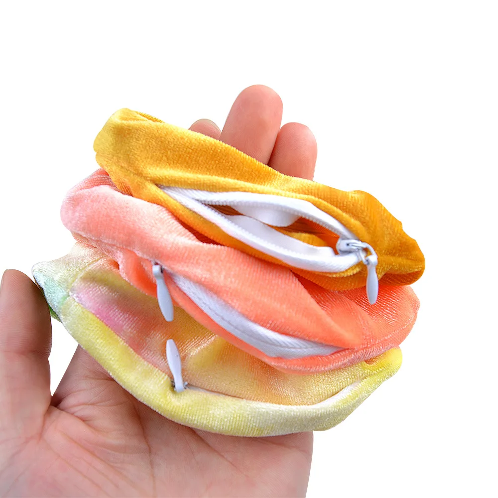 Hot Sale 2021 20 Colors Large Pocket Velvet Hair Ring Ponytail Holders Zipper Scrunchies