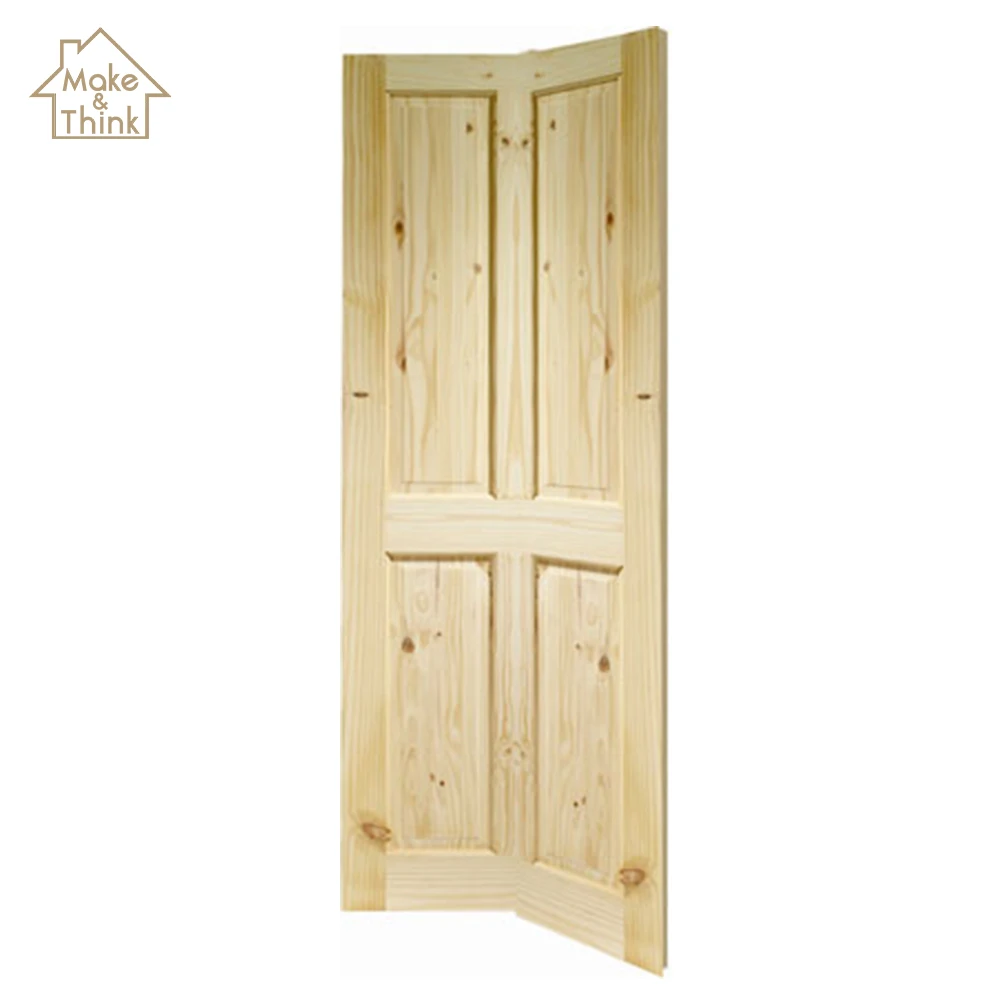 
Office home wood knotty alder bifold door with glass design 