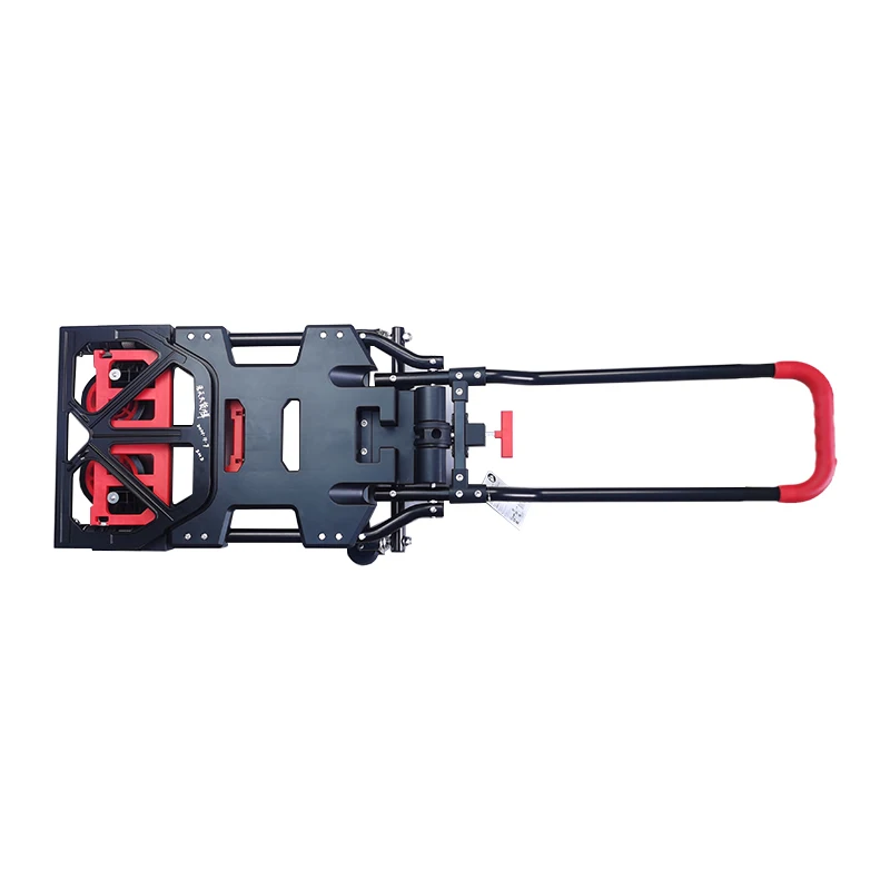 4 Wheels Stair Climbing Foldable Carts Folding Shopping Trolley New Design Multi-function 2 in 1 Luggage Cart Platform Hand cart