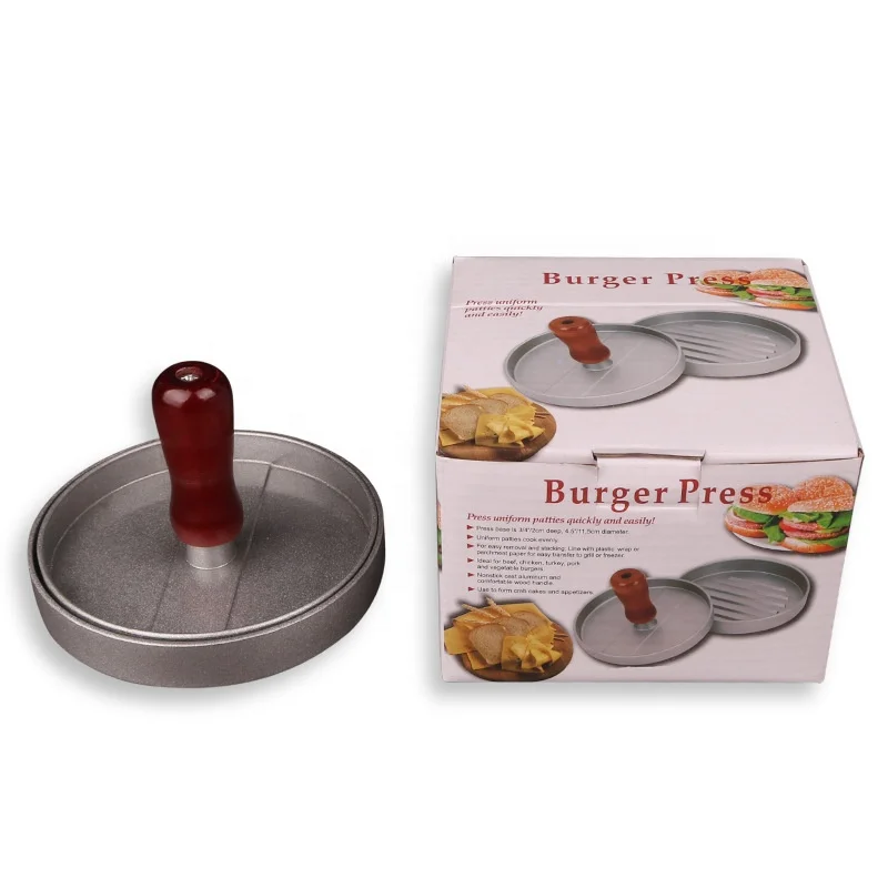Non-stick Coating Hamburger Meat Burger Press Custom Round Cast Iron Burger Press