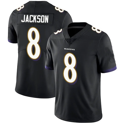Custom Wholesale High Quality Sublimated Lamar Jackson 8# Michael Crabtree 15# C.j. Mosley 57# American Football Jersey