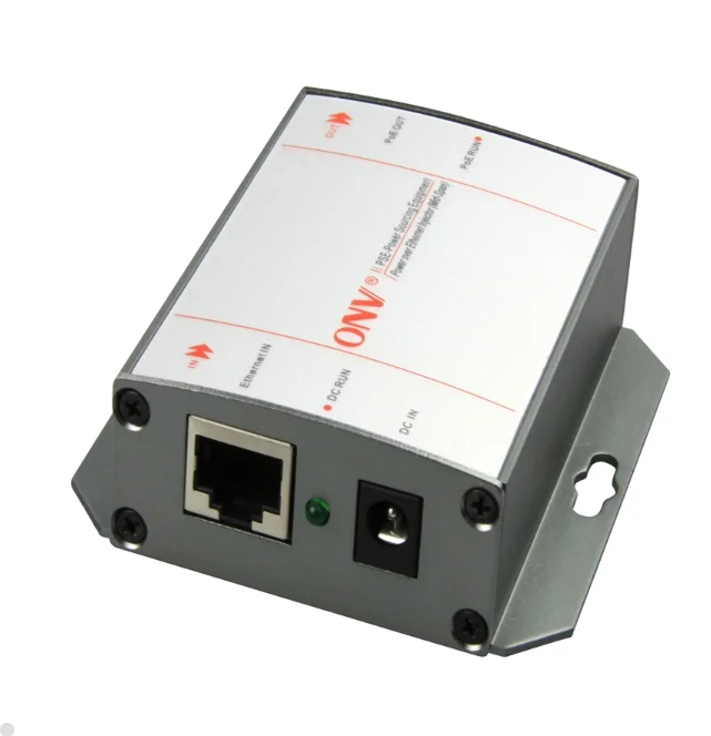 Инжектор PoE с одним портом постоянного тока 18 Вт 10/100 м и 2 портами RJ45