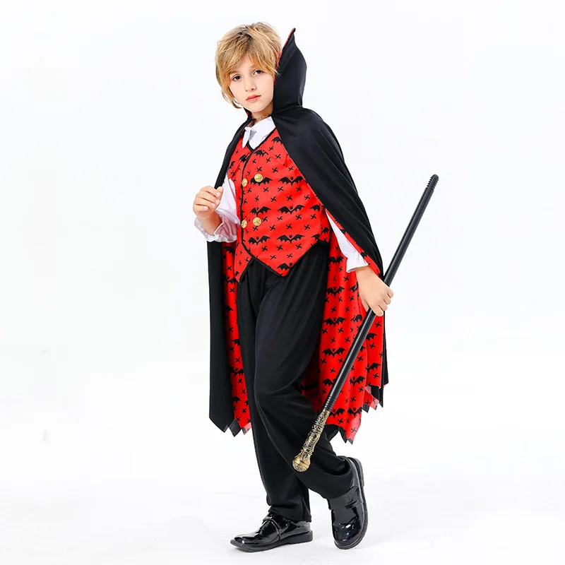 Cool Vampire Count Design Halloween Kids Clothes Children Cosplay Clothing Made from 100% Polyester