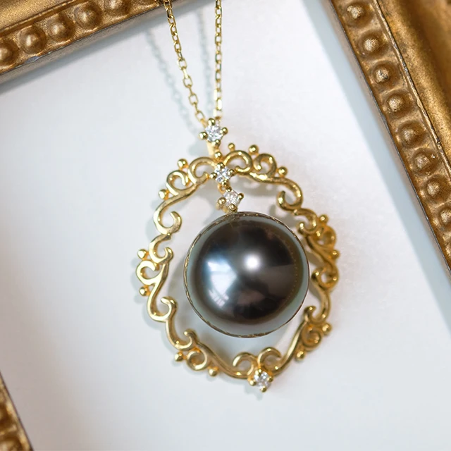 Tahiti Black Pearl Jewelry 14K 18K 24K Yellow Gold Pendant Charms