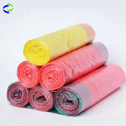 Drawstring Trash Bags Of Chinese Manufacturer 100% Biodegradable Reusable Bin Liner GRS Certified Recycled Plastic Garbage Bag