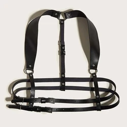 Women Body Strap Adjustable Belt Pu Leather Harness Waist Belts Ladies Double Layer Waist Belt