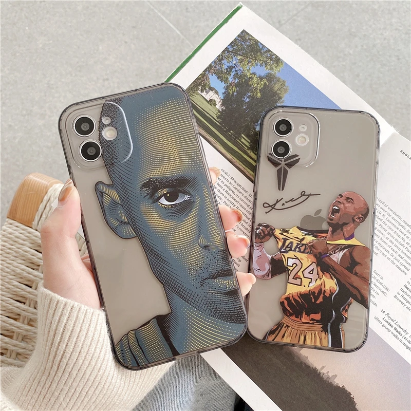 Hot Sale Cool Kobe Bryant Design Phone Case for iPhone 13 Fashion Black Mamba Logo Style Soft Cover iPhone 12/11/7/8/X/XR/XS/MAX