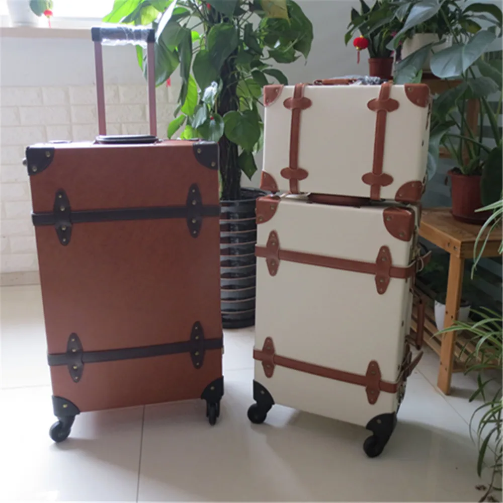 Japanese Suitcase brands Colorful trunk leather carry-on suitcase