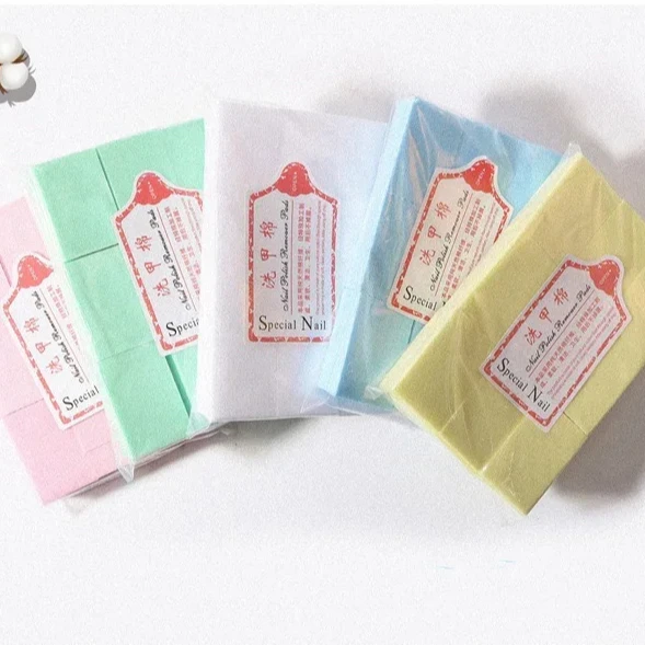 540pcs/Bag Colorful Nail Polish Remover Pad White Nonwoven Wiper Nail Art Clean Paper Cotton Pads for Manicure Decoration