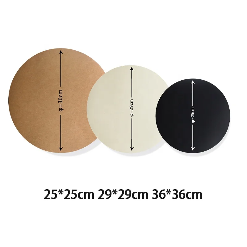 SAITAO 50 Sheets Pack 250g Thick DIY Round Cardboard Paper Kraft/Sketch Paper White/Black 25/29/36 cm Round Drawing Paper
