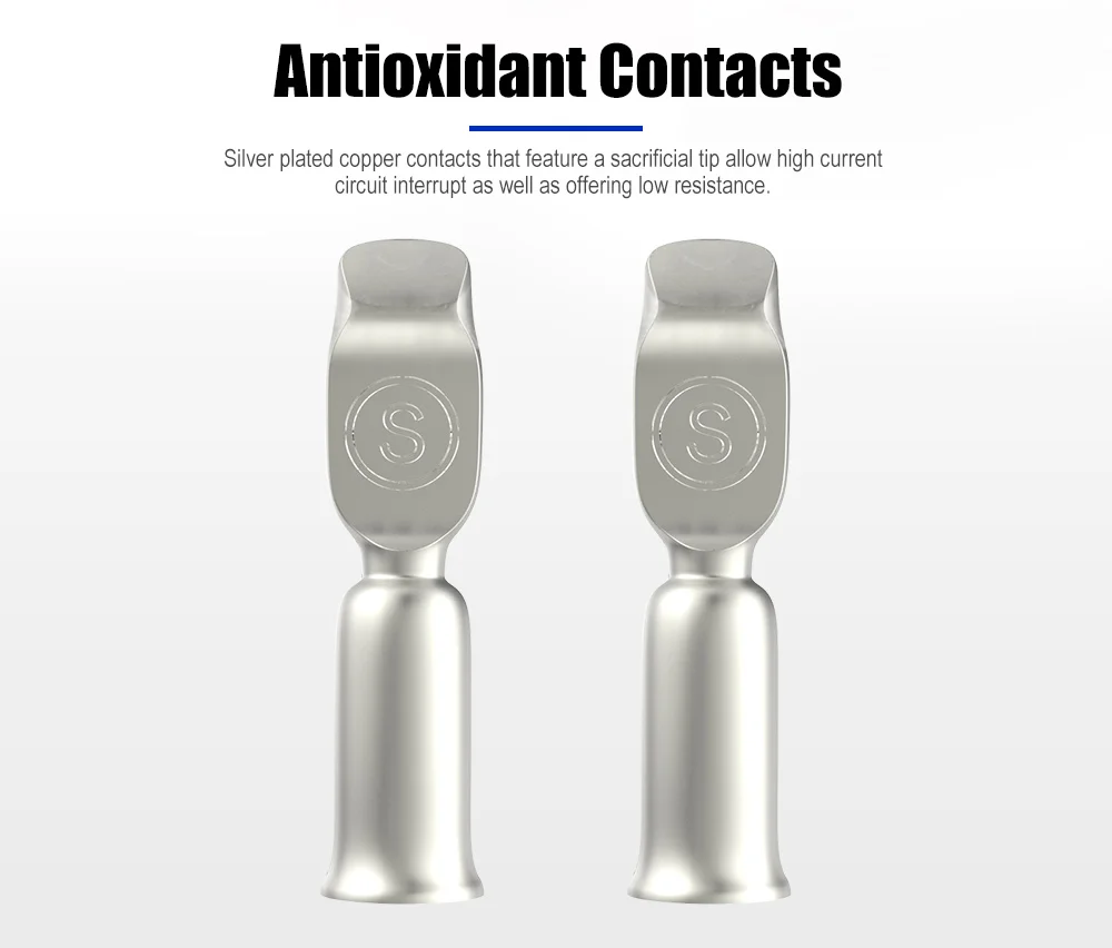 Red Waterproof 12V 24V 6AWG 50A Anderson Style Plug Connectors