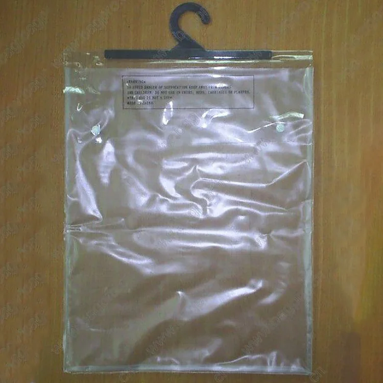Good price plastic transparent pvc soft  hanger hook packaging bags
