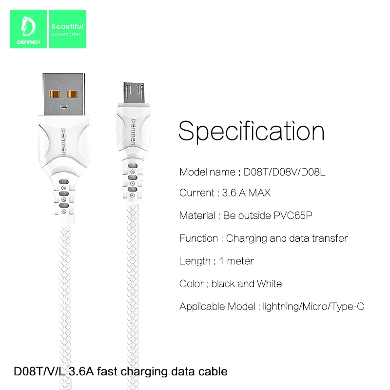 Factory direct price low quality and good quality PVC fast charging data cable 1M length