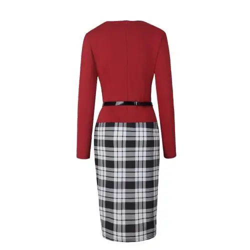 work dresses 2021 Cotton Women Business Dress Suit slimming & different size for choice & false two piece patchwork 298399