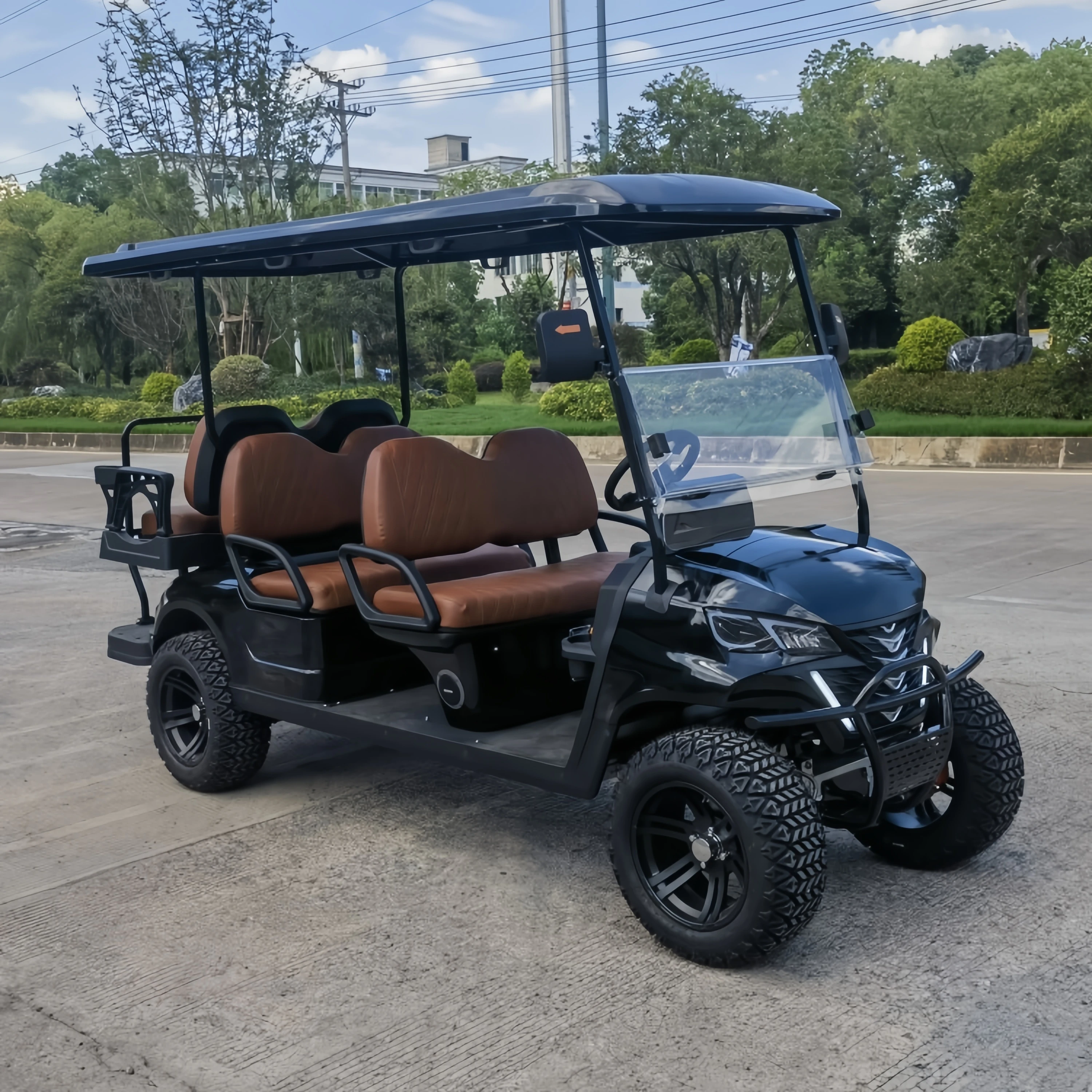 4 Seater Folding 72v Lithium Battery Electric Golf Cart Rough Terrain 2+2 Seats Off Road Golf Cart