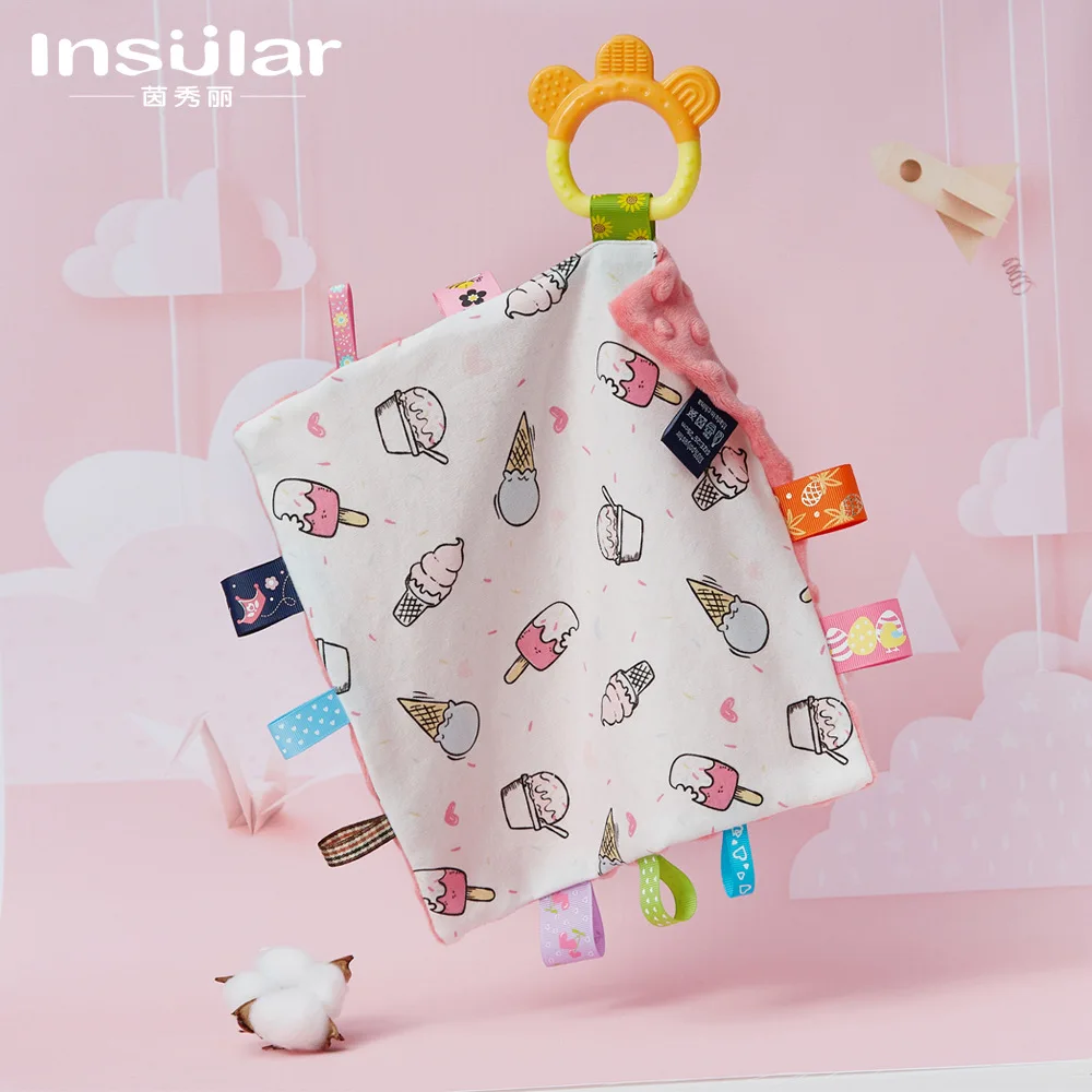  High Quality Baby Small Soothing Towels New Design Coloful Bean Hankies With Teething