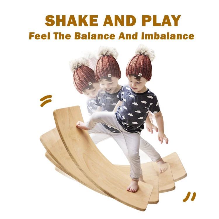 Custom Logo Exercise Training rider Yoga Balance Curvy Kids Toddler Montessori Fitness Balance Board