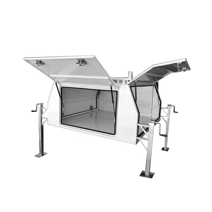 White powder coated dual cab jack off canopy 1800x1775x860 with ladder racks