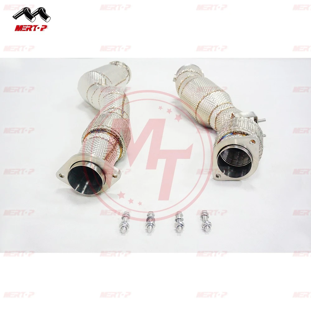 MERTOP RACE SS304 Exhaust Catless Downpipe for BMW X3M  /X4M S58 3.0T  with Heat Shield 2019+ Downpipe