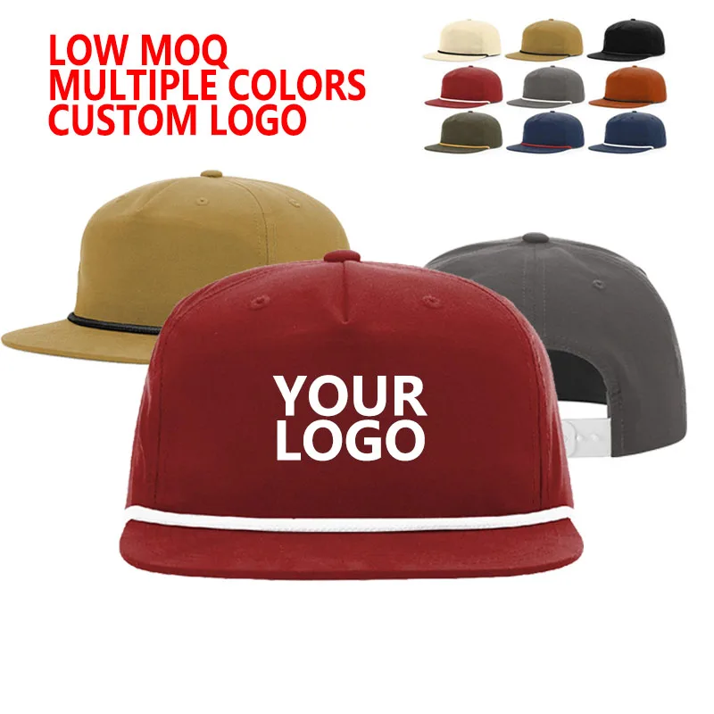 5 Panel Blank Unstructured Plain Sports Flat Brim Custom Patches Richardson 256 Rope Snapback Designer Trucker Caps Hats