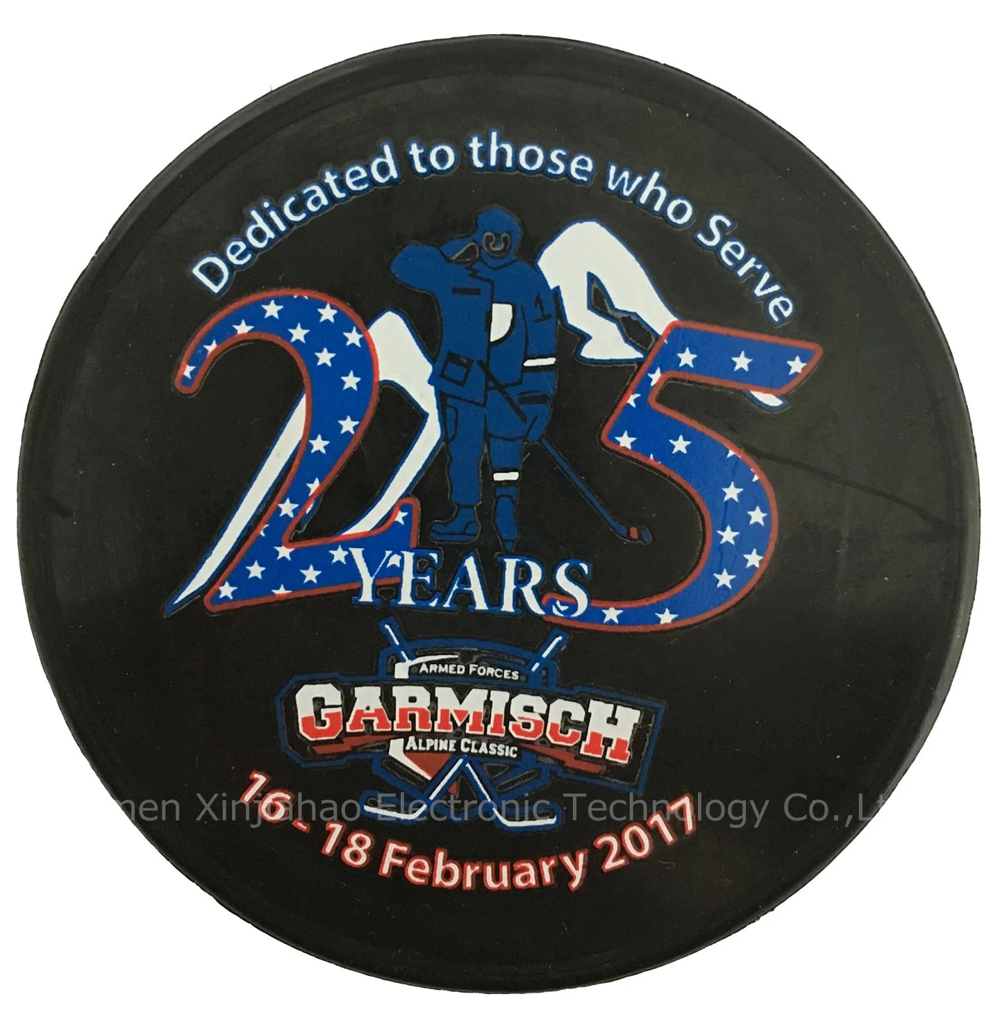 Logo Printed High Quality Professional Official Size Rubber Ice Hockey Puck