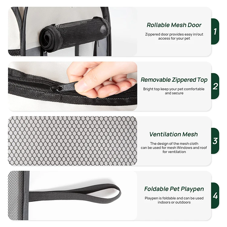 Dog Playpen Portable Pet Play Pen Foldable Large-Capacity Pet Tent for Indoor Outdoor Travel Camping