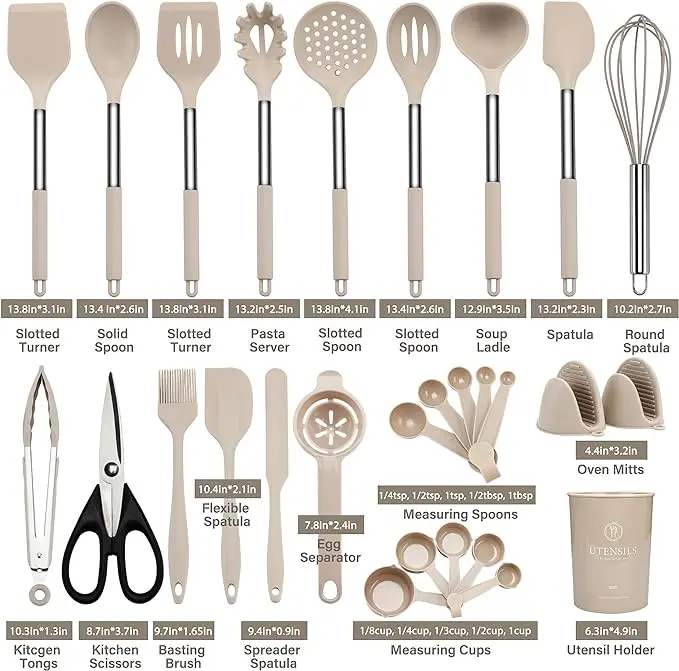28pcs/Set Kitchen Gadgets Tools Kitchenware Non Stick Heat Resistant Kitchen Utensils Set Silicone Cooking Utensils