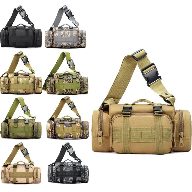 Camouflage Toolkit Multi-functional Tactical Camera Messenger Fishing Tackle Shoulder Bag Sling Pack for Hiking
