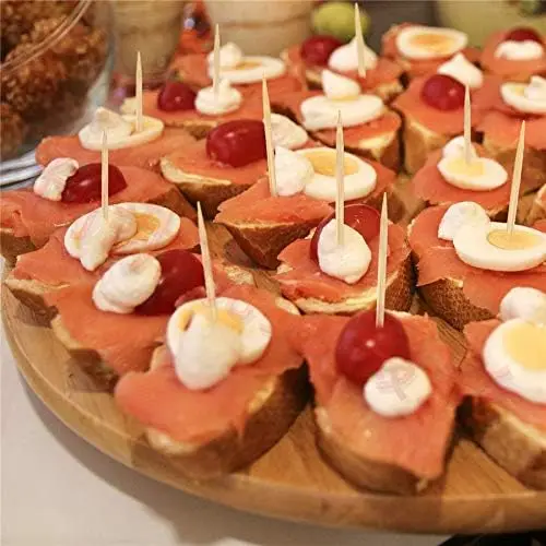 High Quality Extra Long Disposable Square Bamboo Toothpick Strong round Bamboo Sticks for Tableware