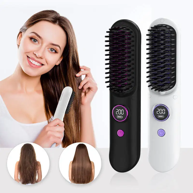New Cordless Hair Straightener Mini Hair Straightening Product Flat Iron Ceramic Electric Hair Straightener Comb