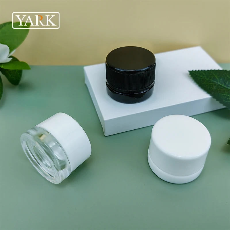 Square Glass Jar Cosmetic With Screw Top Lid 3ml 5ml 7ml 9ml Glass Jar set With Logo Print