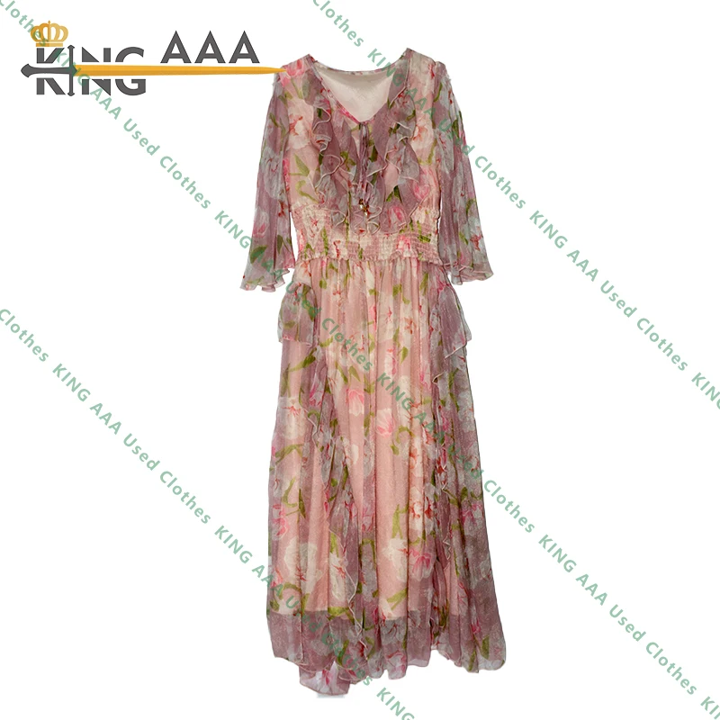 Pakaian Wholesale wanita abaya Used Clothes Bulk Used Ladies Silk Dress Women